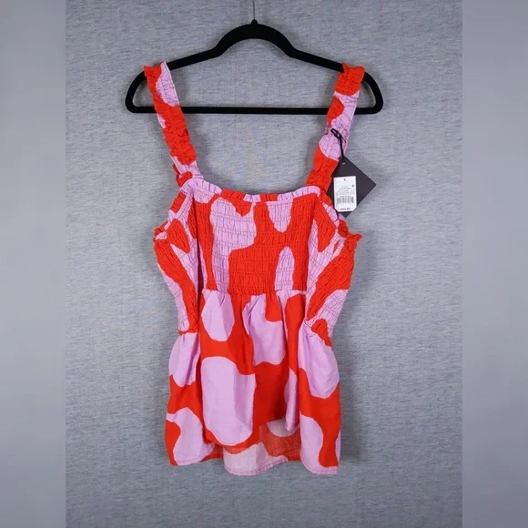 3x 👯♀️Host Pick⚡️Ava & Viv Smocked Peplum Sleeveless Top - Picture 5 of 10